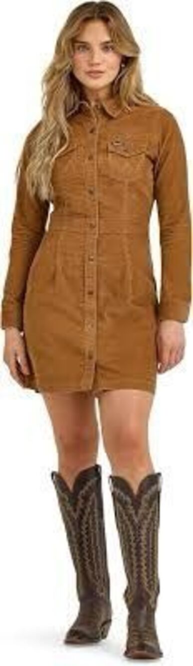 Wrangler Retro Long Sleeve Corduroy Dress Sz XXL Stretch